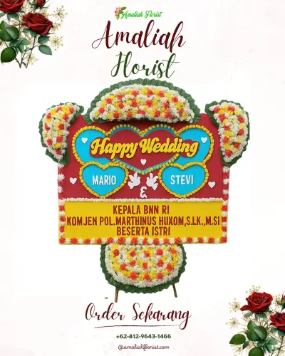 Karangan Papan Bunga Pernikahan di Ngabean